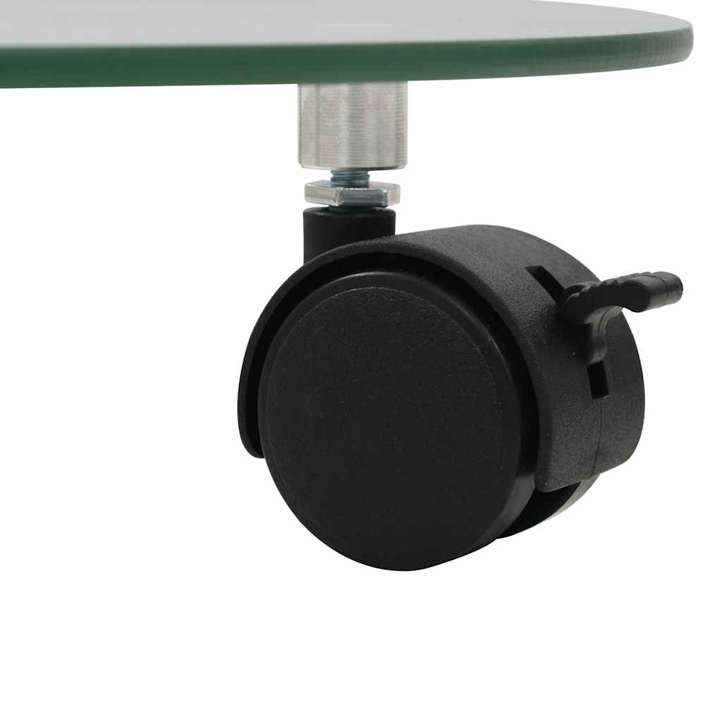 Pedane con Ruote per Piante 2pz in Vetro Temperato Rotondo 28cm | homemem39