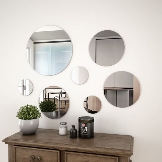 Set di Specchi da Parete 7 pz in Vetro Circolare | homemem39