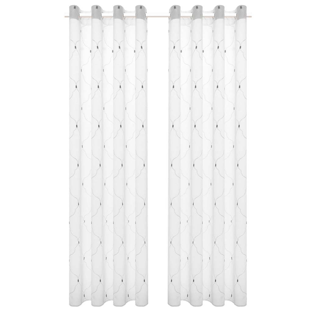 Tende 2 pcs Bianco 140 x 245 cm Poliestere