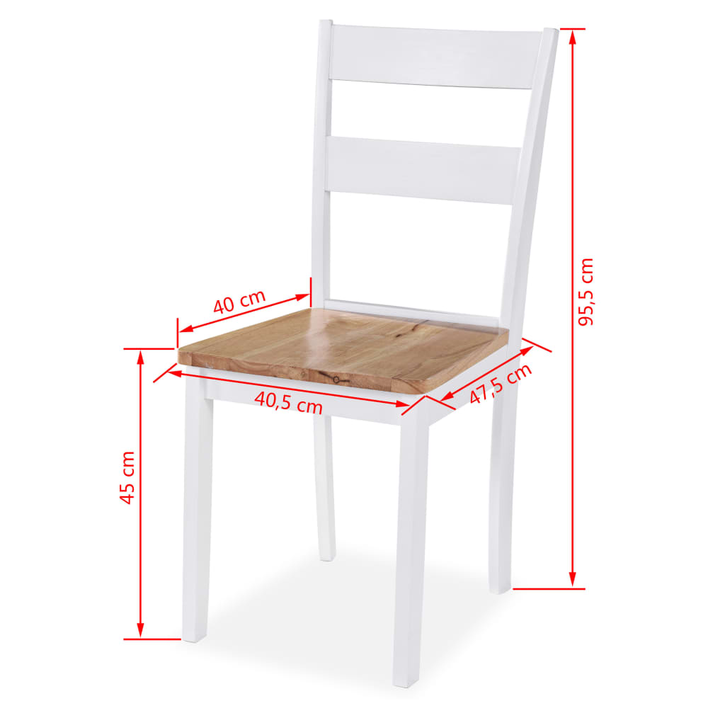 Set da Pranzo 3 pz in MDF e Legno di Hevea Bianco - homemem39