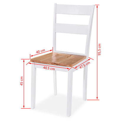 Set da Pranzo 3 pz in MDF e Legno di Hevea Bianco - homemem39