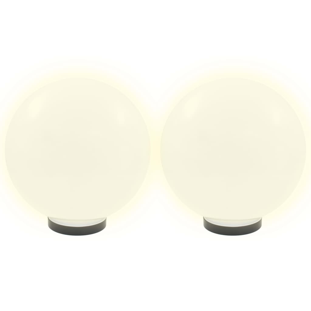 Set of 2 pcs 30 cm Spherical LED Lamps in PMMA