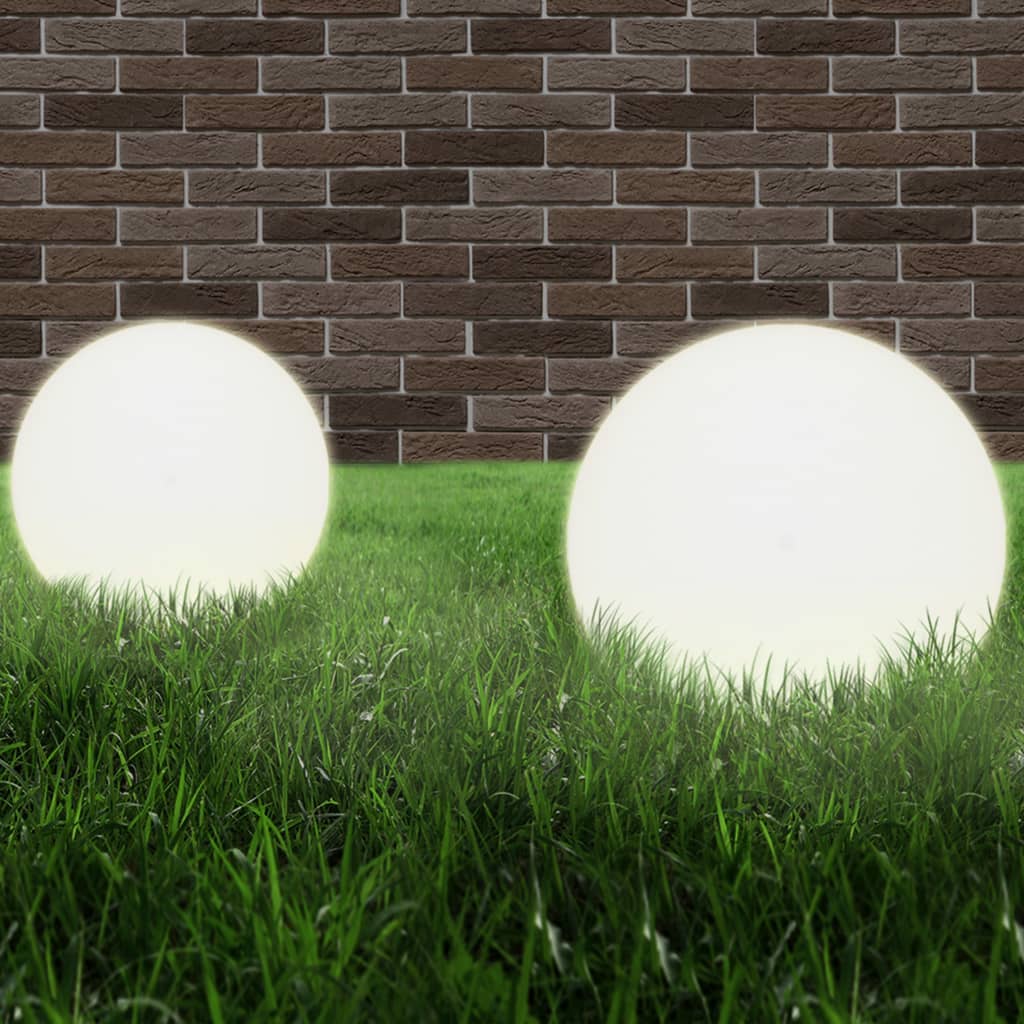 Set of 2 pcs spherical LED lamps 40 cm in PMMA