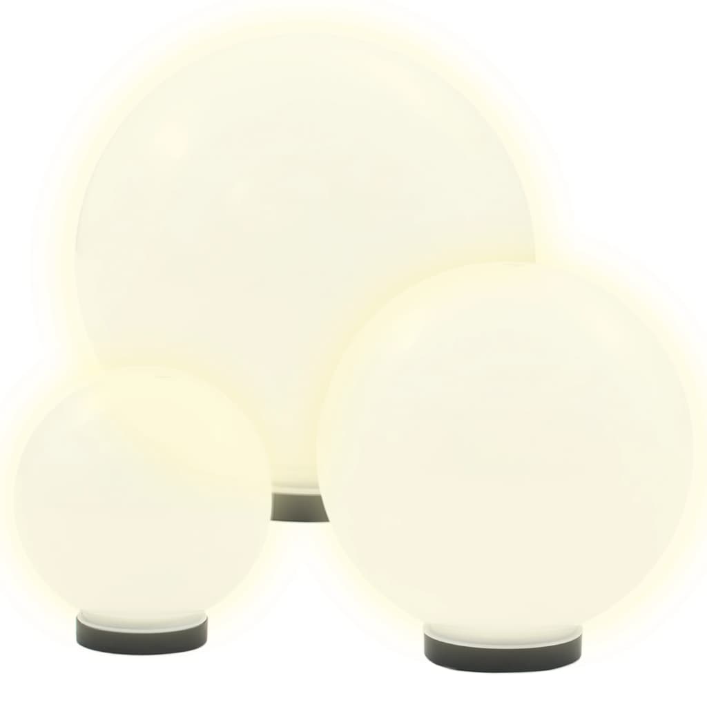 Set of 3 pcs Spherical LED Lamps in PMMA 20/30/40cm