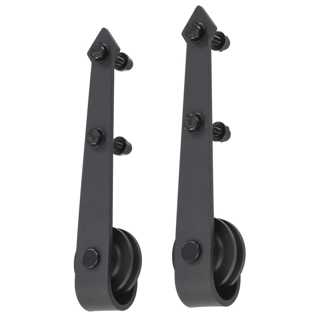 Kit di Binari per Porte Scorrevoli 183 cm Acciaio Nero