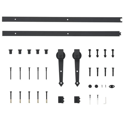 Kit di Binari per Porte Scorrevoli 183 cm Acciaio Nero