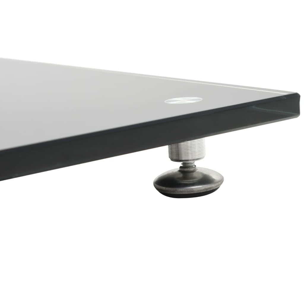 Supporti per Altoparlanti 2 pz Vetro Temperato a Colonna Nero - homemem39