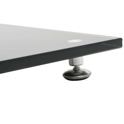 Supporti per Altoparlanti 2 pz Vetro Temperato a Colonna Nero - homemem39