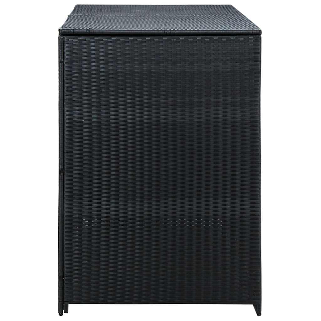 Copribidone Doppio per Spazzatura Polyrattan Nero 148x80x111 cm | homemem39