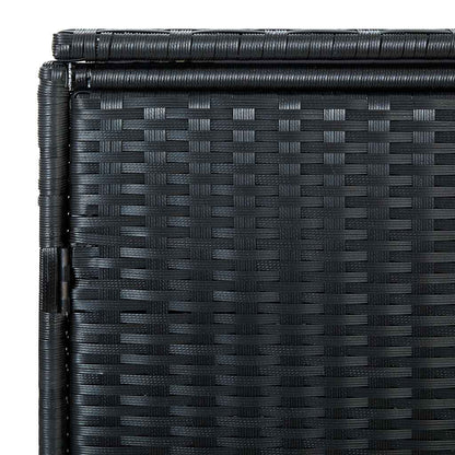 Copribidone Doppio per Spazzatura Polyrattan Nero 148x80x111 cm | homemem39