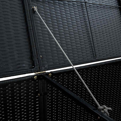 Copribidone Doppio per Spazzatura Polyrattan Nero 148x80x111 cm - homemem39