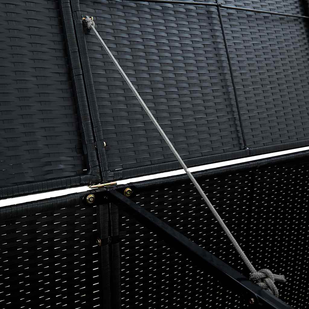 Copribidone Doppio per Spazzatura Polyrattan Nero 148x80x111 cm | homemem39