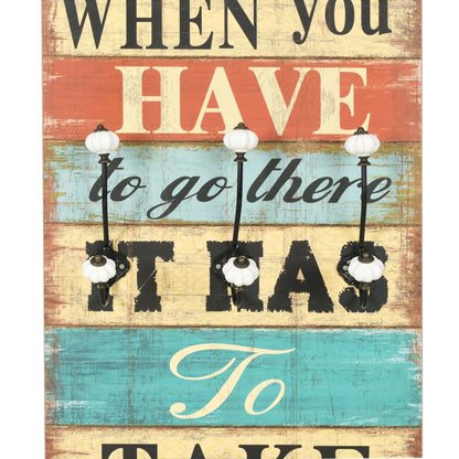 Appendiabiti da Parete con 6 Ganci HOME IS 120x40 cm - homemem39