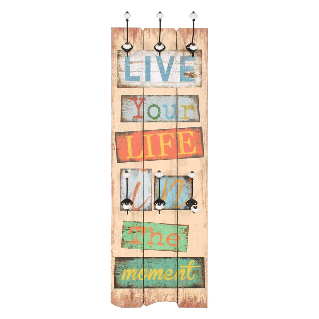 Appendiabiti da Parete con 6 Ganci LIVE LIFE 120x40 cm