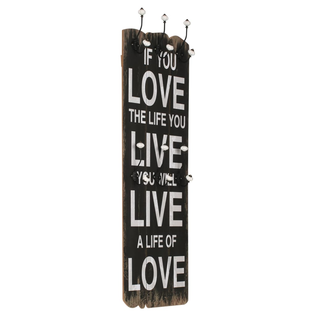 Appendiabiti da Parete con 6 Ganci LOVE LIVE 120x40 cm