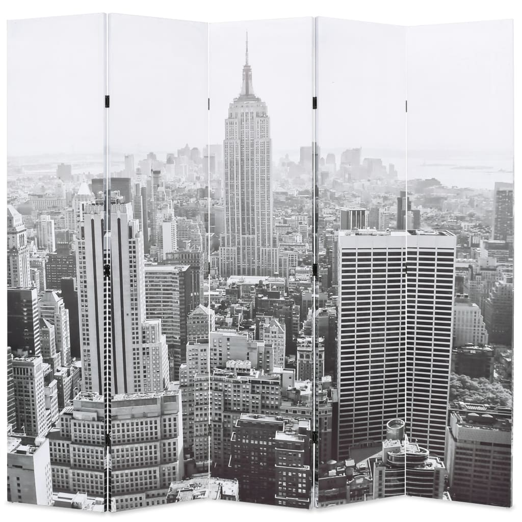 Folding Screen 200x170 cm New York Black and White Print