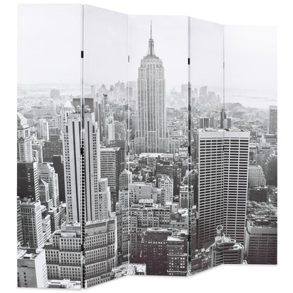 Folding Screen 200x170 cm New York Black and White Print