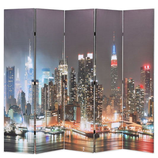 Folding Screen 200x170 cm New York at Night Print