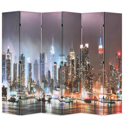 Paravento Pieghevole 228x170 cm Stampa New York di Notte