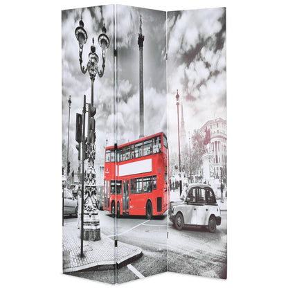 Folding Screen 120x170 cm Black and White London Bus Print