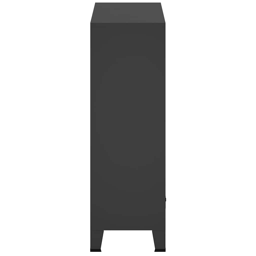 Armadio in Metallo in Stile Industriale 67x35x107 cm Nero | homemem39