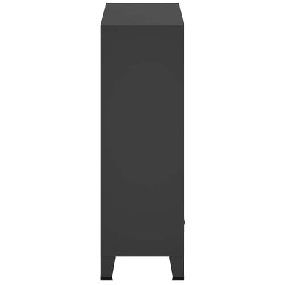 Armadio in Metallo in Stile Industriale 67x35x107 cm Nero | homemem39