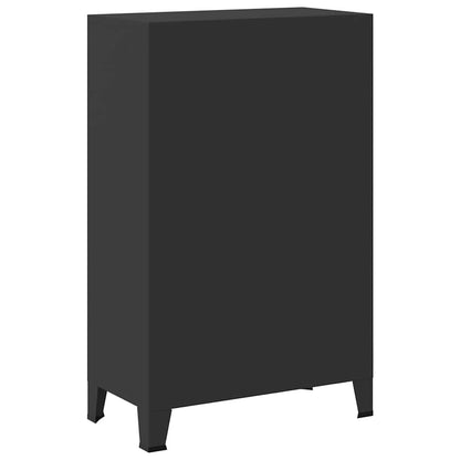 Armadio in Metallo in Stile Industriale 67x35x107 cm Nero