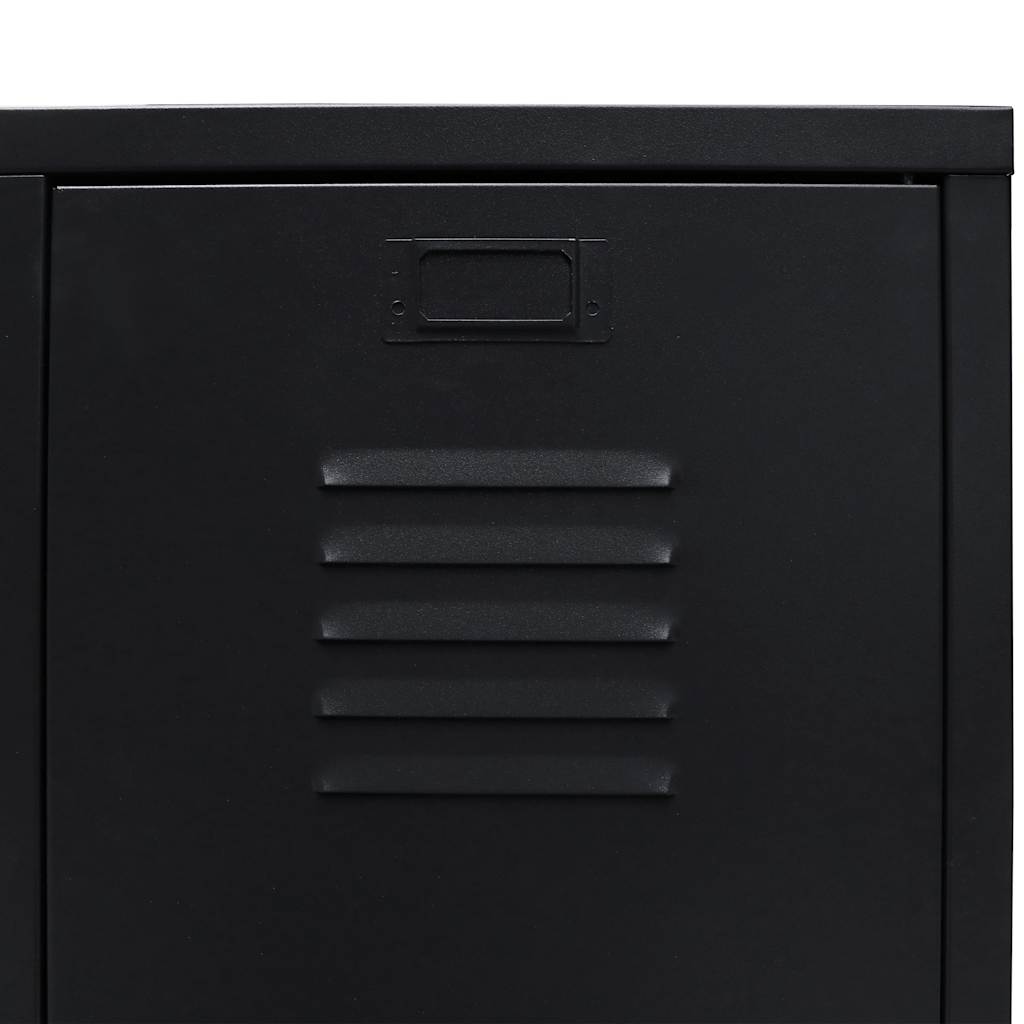 Armadio in Metallo in Stile Industriale 67x35x107 cm Nero
