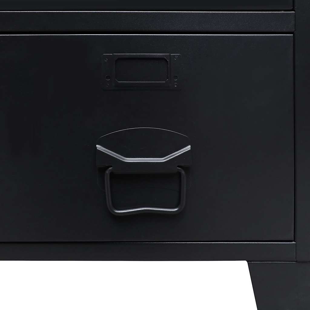 Armadio in Metallo in Stile Industriale 67x35x107 cm Nero | homemem39