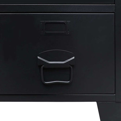 Armadio in Metallo in Stile Industriale 67x35x107 cm Nero | homemem39
