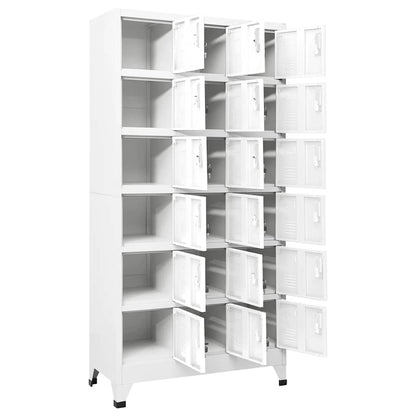 Armadietto a Chiave a 18 Scomparti in Metallo 90x40x180 cm | homemem39