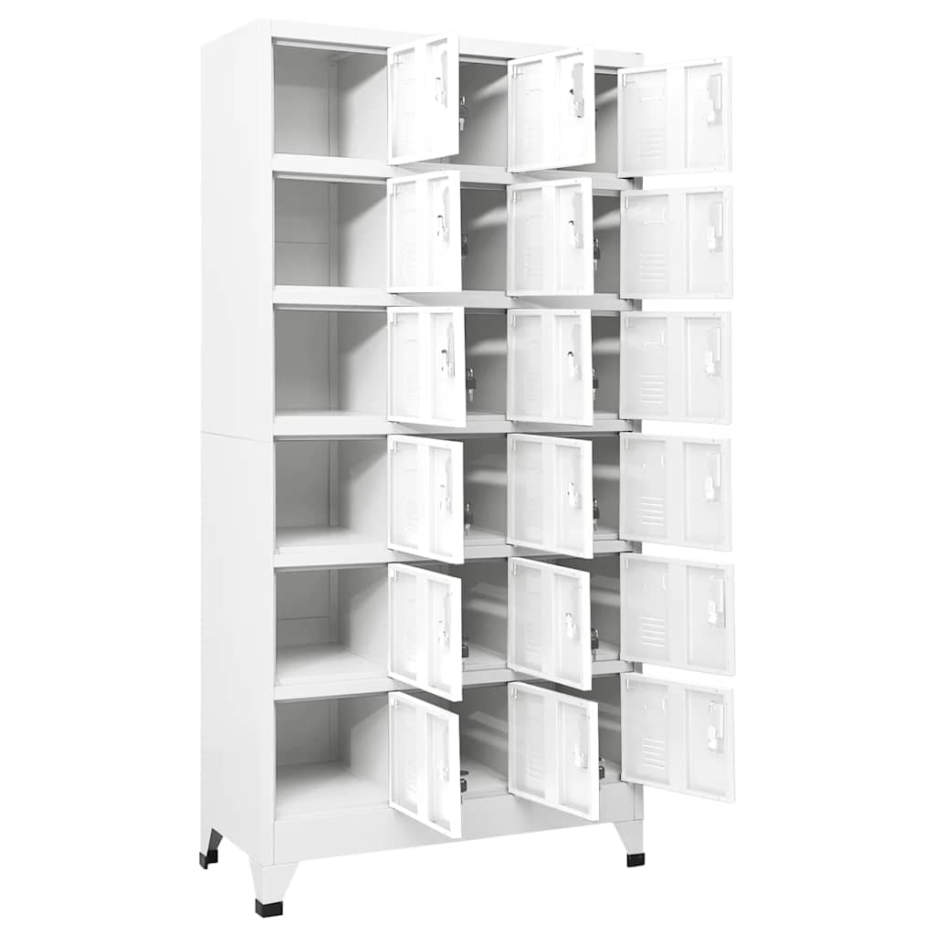 Armadietto a Chiave a 18 Scomparti in Metallo 90x40x180 cm