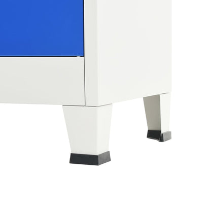 Armadietto con 2 Ante in Metallo 90x40x180 cm Grigio e Blu