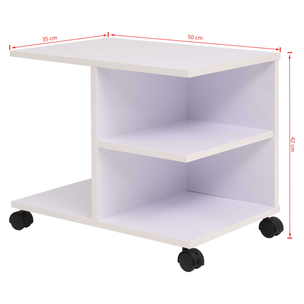 Scaffale con Ruote 50x35x42 cm Bianco | homemem39