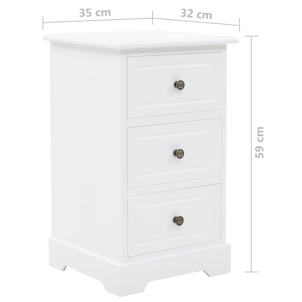 Comodino in MDF e Legno di Pino 35x32x59 cm