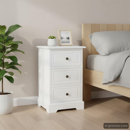 Comodino in MDF e Legno di Pino 35x32x59 cm