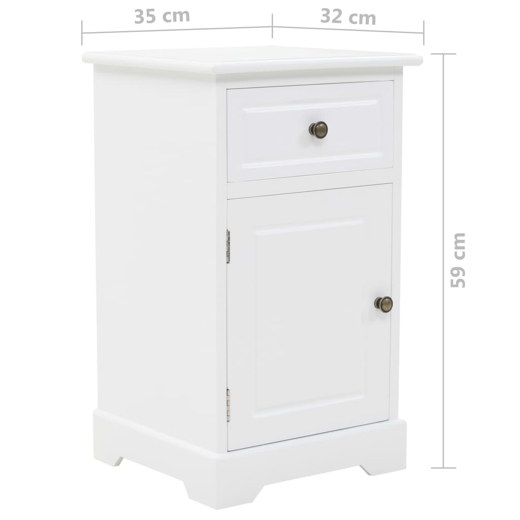 Comodino in Legno di Pino 35x32x59 cm