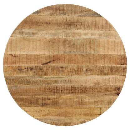 Tavolo da Pranzo in Massello di Mango Grezzo e Acciaio 120x77cm