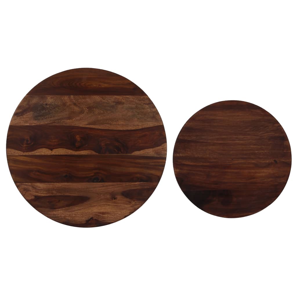 Set Tavolini da Salotto 2 pz in Massello di Acacia 60x35 cm