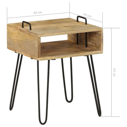 Comodino in Legno Massello di Mango 40x34x47 cm - homemem39
