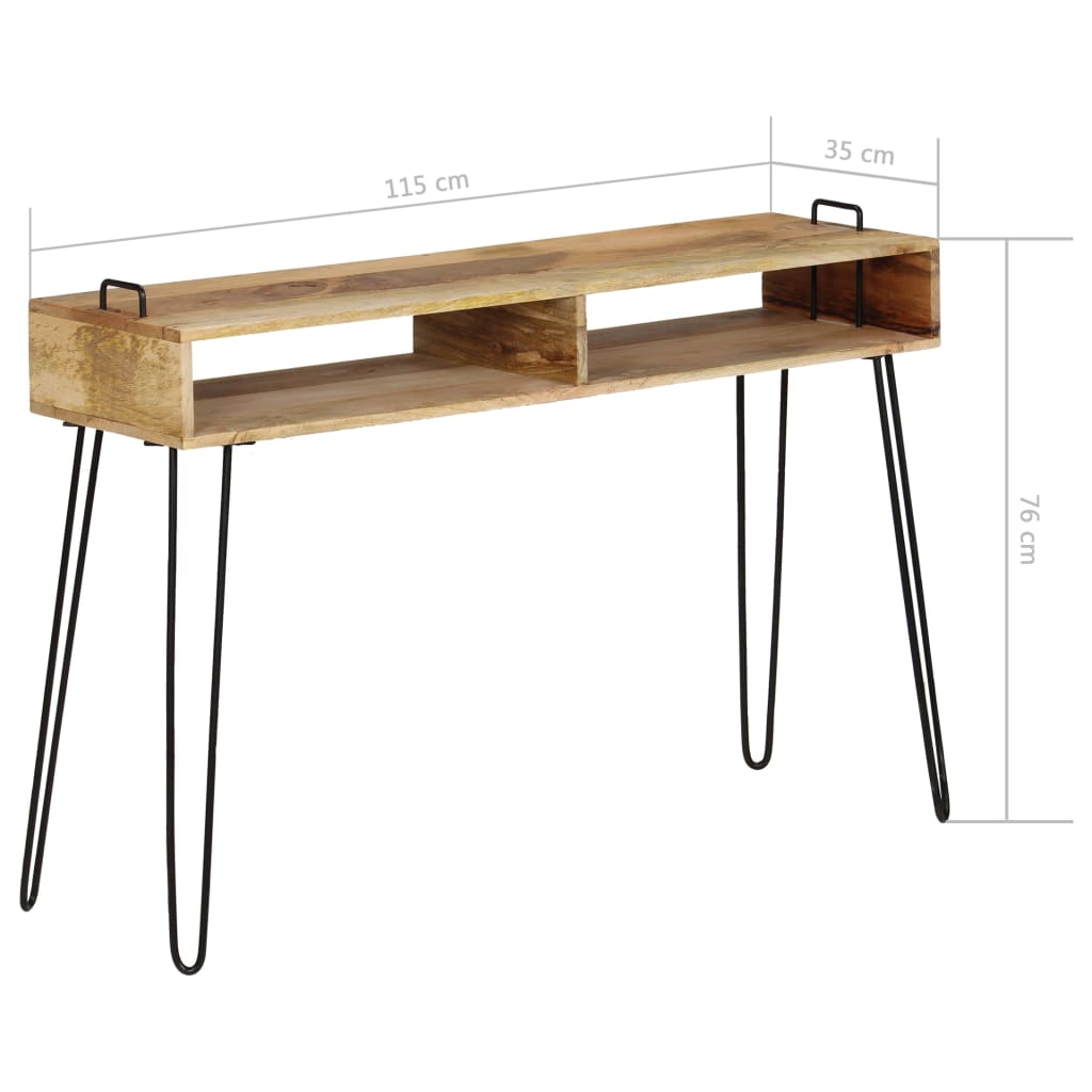 Tavolo Consolle in Legno Massello di Mango 115x35x76 cm | homemem39