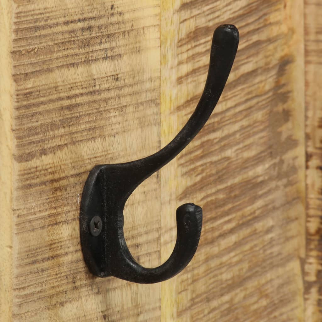 Appendiabiti a Parete 2pz in Legno Massello di Mango 36x110x3cm - homemem39