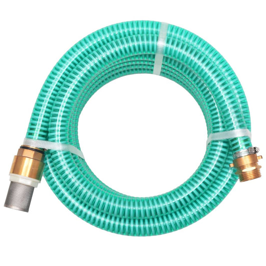 Tubo di Aspirazione con Connettori in Ottone 7 m 25 mm Verde