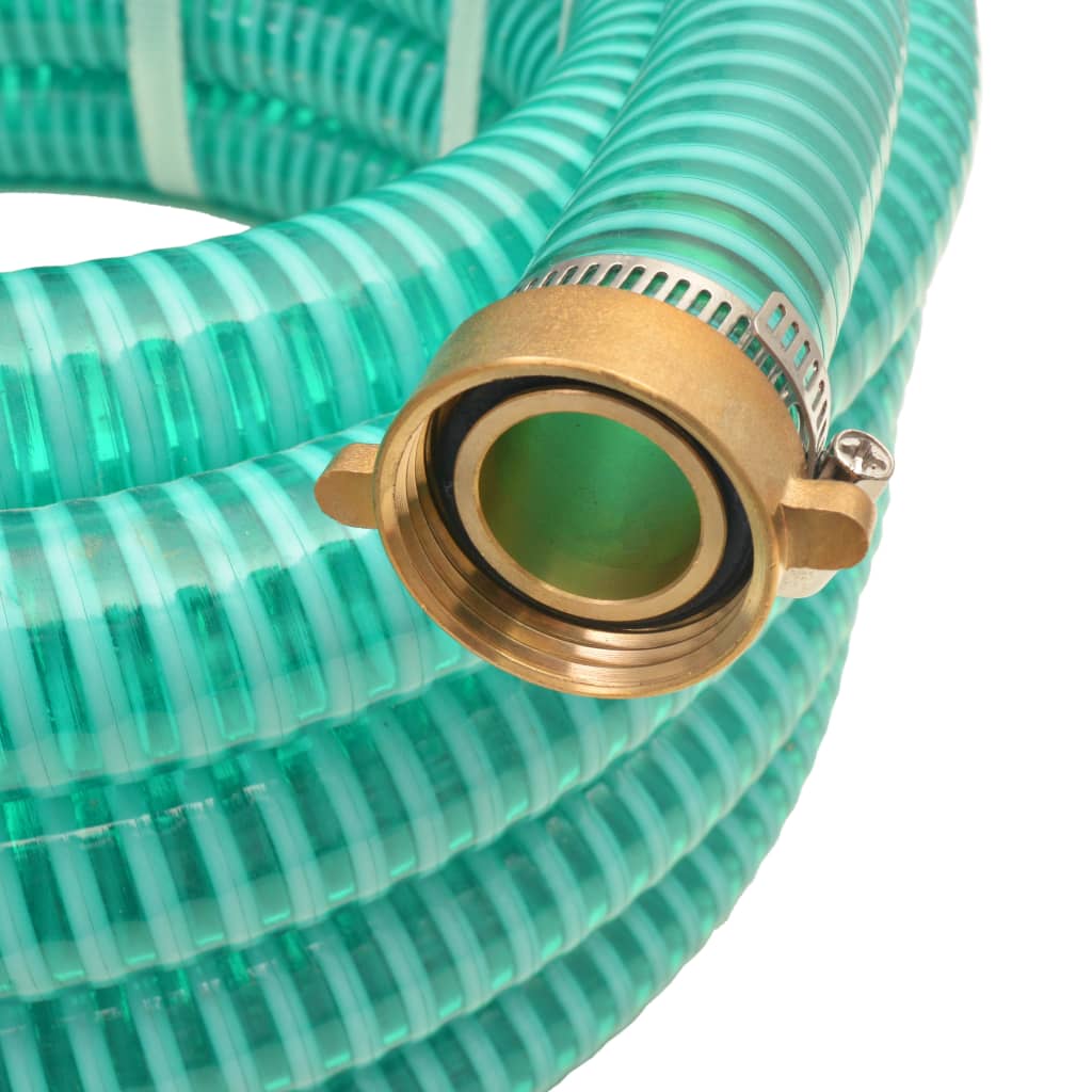 Tubo di Aspirazione con Connettori in Ottone 7 m 25 mm Verde