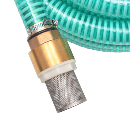 Tubo di Aspirazione con Connettori in Ottone 7 m 25 mm Verde