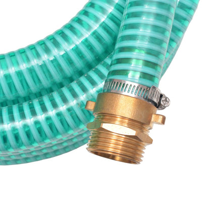 Tubo di Aspirazione con Connettori in Ottone 7 m 25 mm Verde