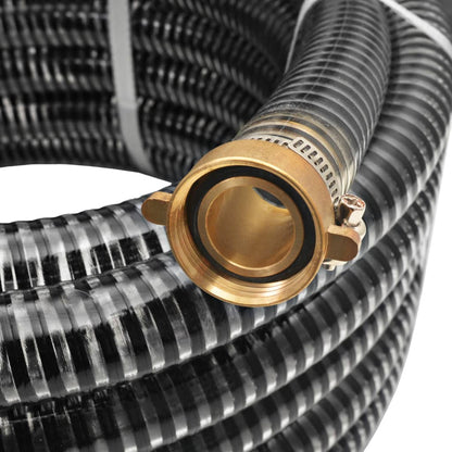 Tubo di Aspirazione con Connettori in Ottone 3 m 25 mm Nero | homemem39