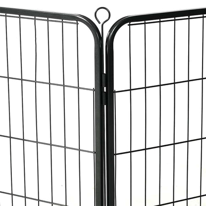 Box per Cani con 12 Pannelli in Acciaio 80x60 cm Nero | homemem39