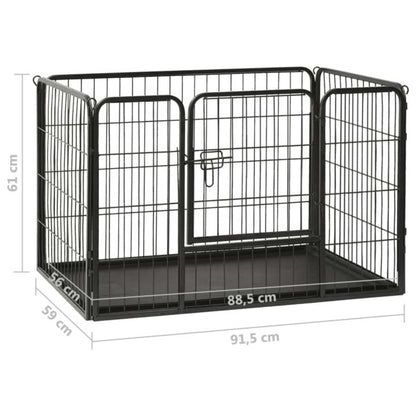 Box per Cuccioli in Acciaio 91,5x59x61 cm | homemem39