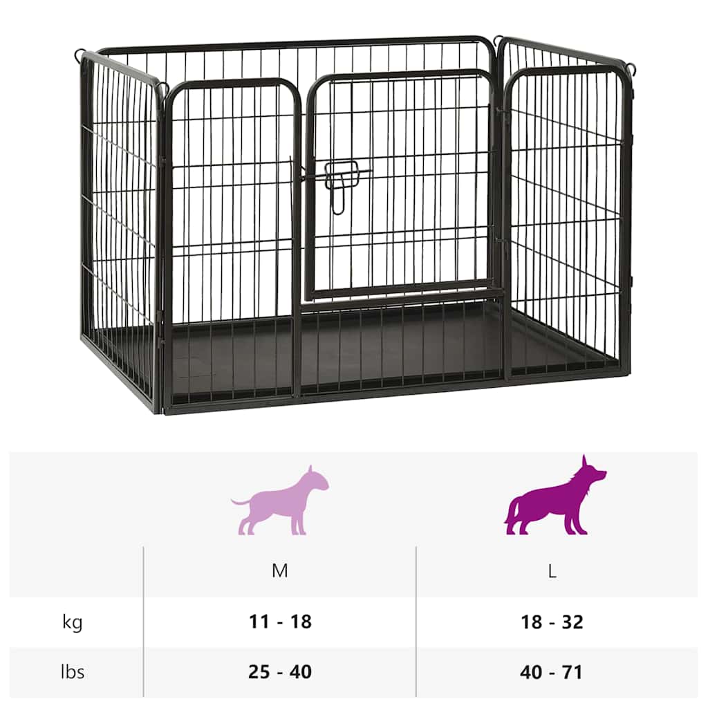 Box per Cuccioli in Acciaio 91,5x59x61 cm | homemem39